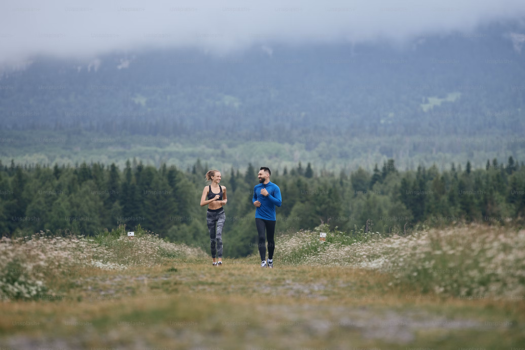 Couples trail run
